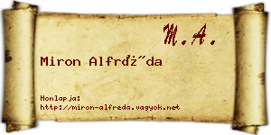 Miron Alfréda névjegykártya
